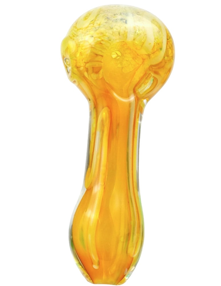 4-inch orange honeycomb glass spoon pipe
