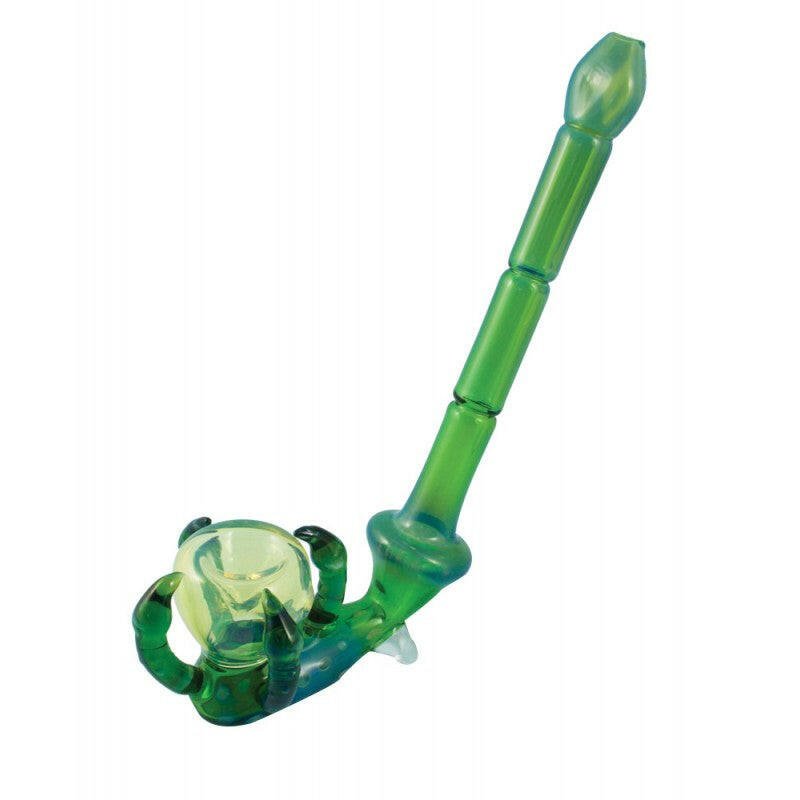 9-inch dragon's claw borosilicate glass pipe with stand