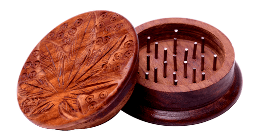 Leaf Wood Rosewood Herb Tobacco Spice Grinder - Simple Glass Pipe