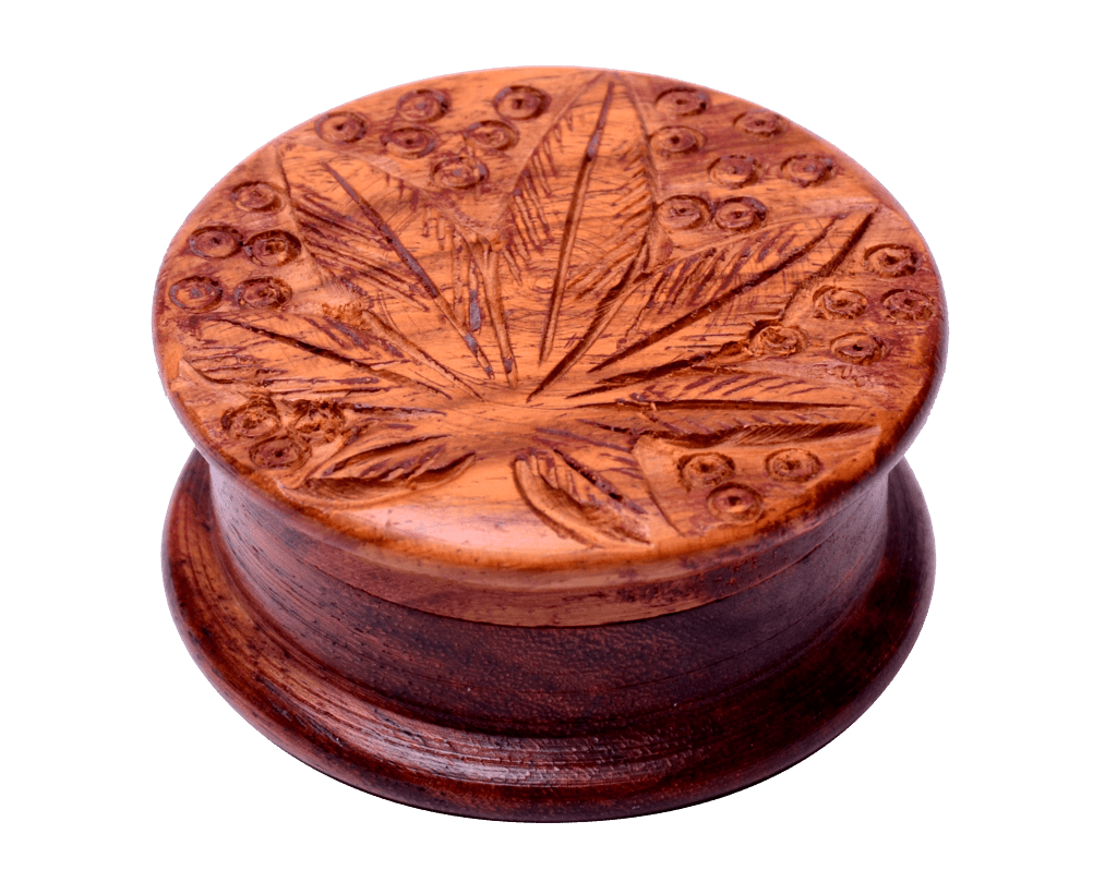 Leaf Wood Rosewood Herb Tobacco Spice Grinder - Simple Glass Pipe