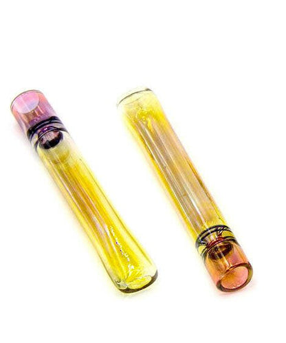 Gold-yellow chillum pipe alternate view