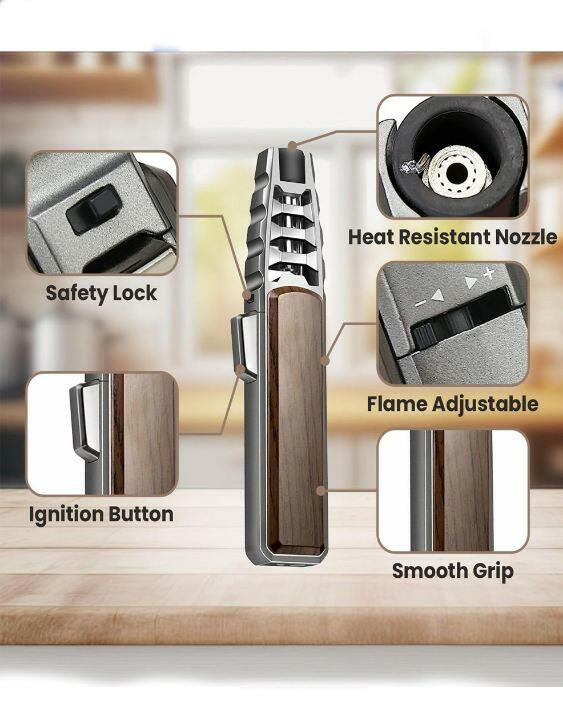 Lighter 1300C Torch Turbo Jet Butane Gas Spray Gun Windproof Power Torcher - Simple Glass Pipe