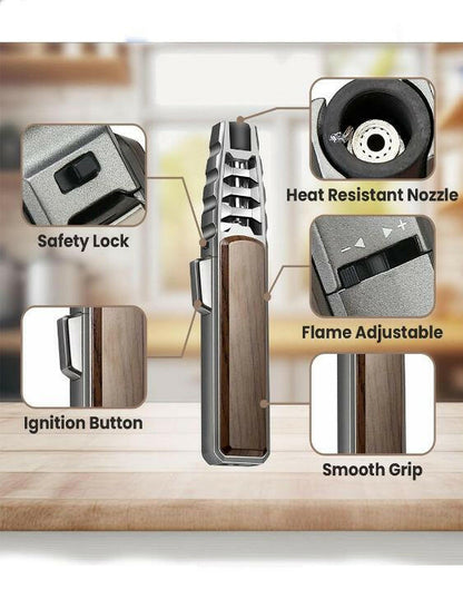 Lighter 1300C Torch Turbo Jet Butane Gas Spray Gun Windproof Power Torcher - Simple Glass Pipe