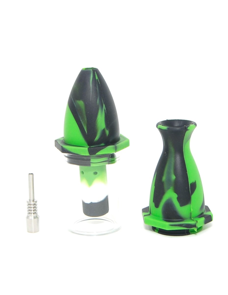 7" Silicone Missiles Shape Dabbing Hash Oil Collector - Simple Glass Pipe