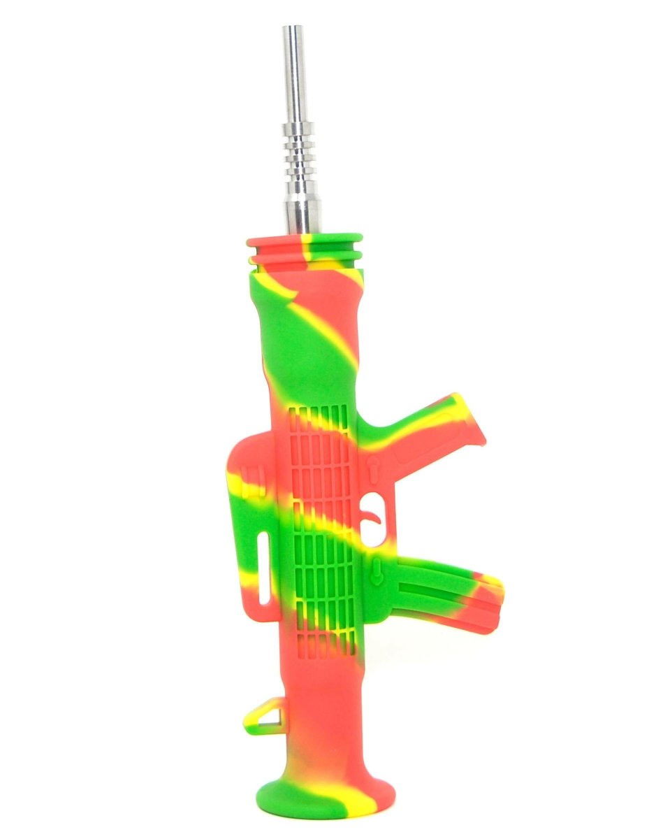 7" AK Style Silicone Rifle Dabbing Collector - Simple Glass Pipe