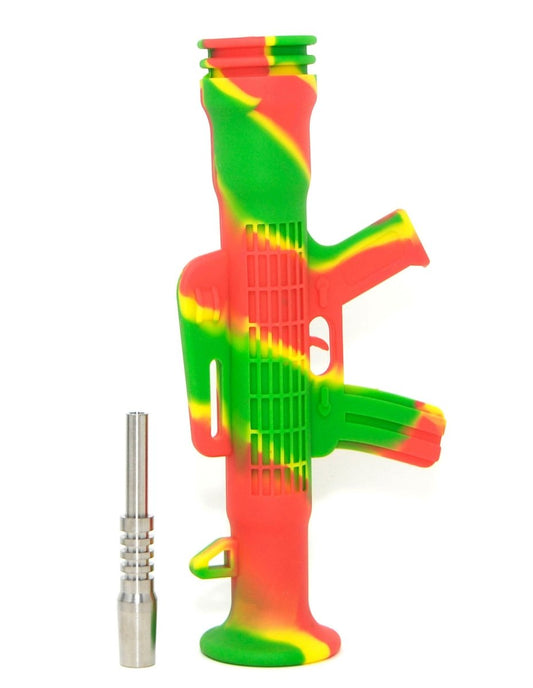 7" AK Style Silicone Rifle Dabbing Collector - Simple Glass Pipe