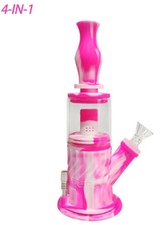 Waxmaid CAN-shape dual-perc glass water pipe