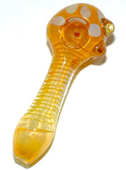 5" Golden Mushroom Glass SPoon Hand Pipe - Simple Glass Pipe