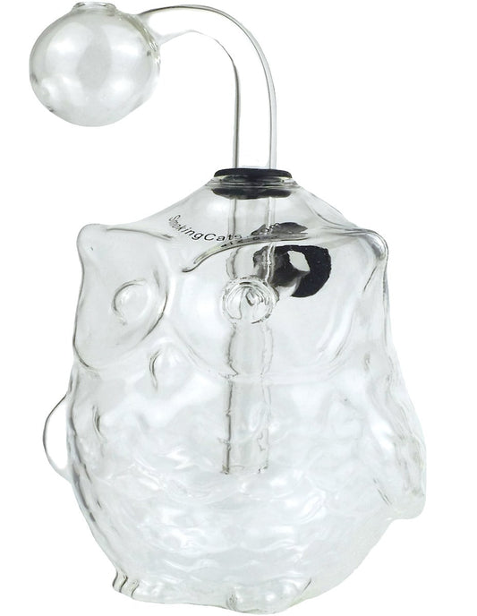 4.5" Owl Glass Oil Burner Bubbler Pipe