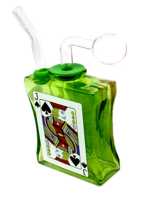 5" Poker Designs Thick Glass Oil Burner Water Pipe - Simple Glass Pipe