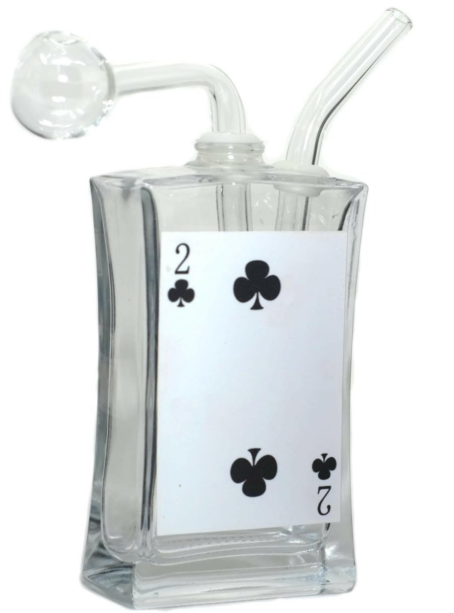 5" Poker Designs Thick Glass Oil Burner Water Pipe - Simple Glass Pipe