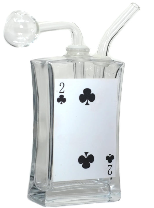 5" Poker Designs Thick Glass Oil Burner Water Pipe