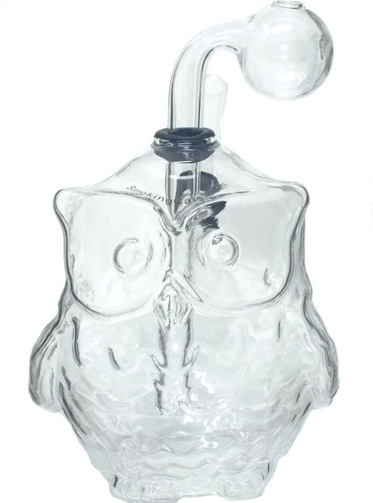 4.5" Owl Glass Oil Burner Bubbler Pipe - Simple Glass Pipe