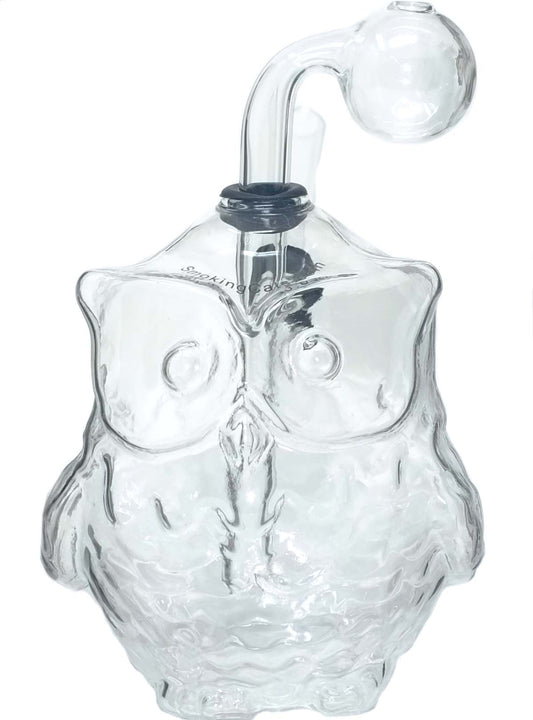 4.5" Owl Glass Oil Burner Bubbler Pipe