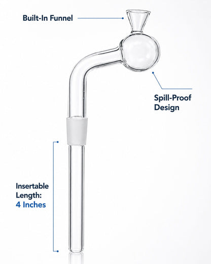 glass oil burner pipe adapter with funnel