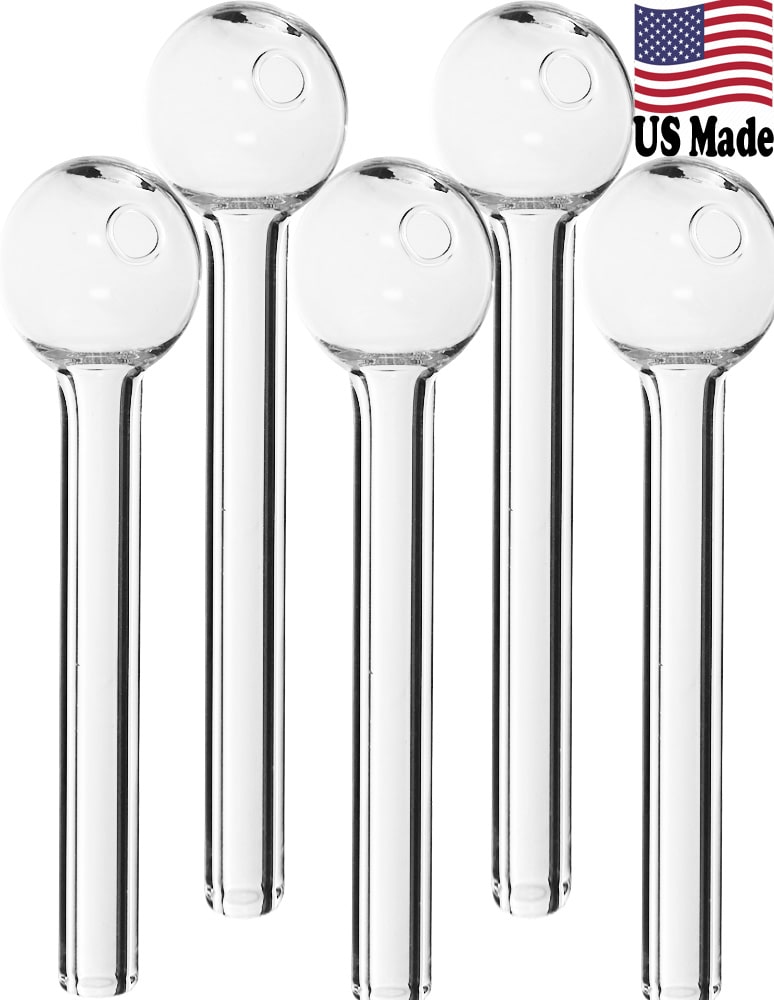 6 inch clear glass oil burner pipe made in USA