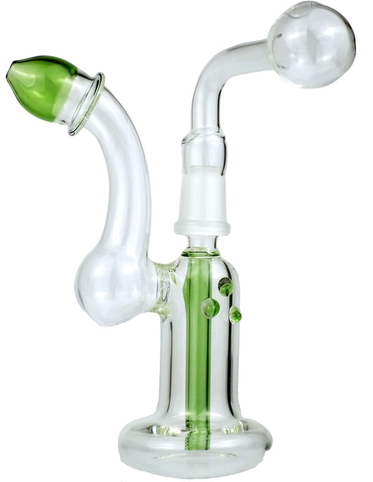 7" Glass Oil Burner Bubbler with Dots