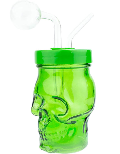 5.5 inch skull cup glass oil burner bubbler water pipe