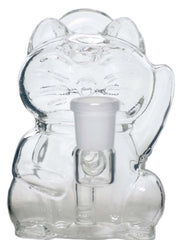 5" Glass Lucky Cat Oil Burner Water Pipe