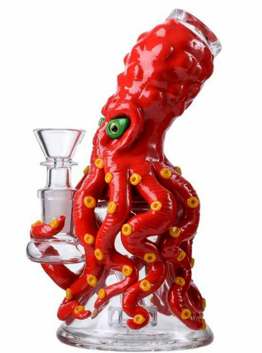 7" Octopus Glass Water Pipe Bong - Simple Glass Pipe