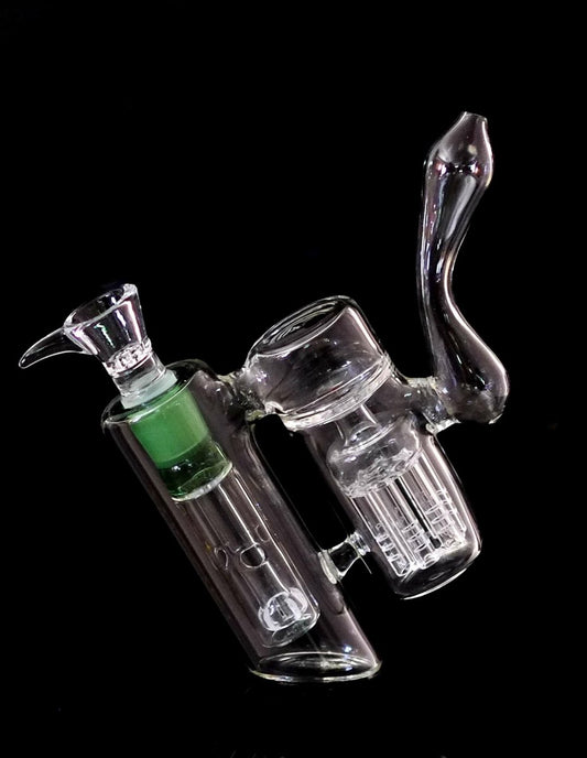 7" Glass Bubbler with Perculators - Simple Glass Pipe