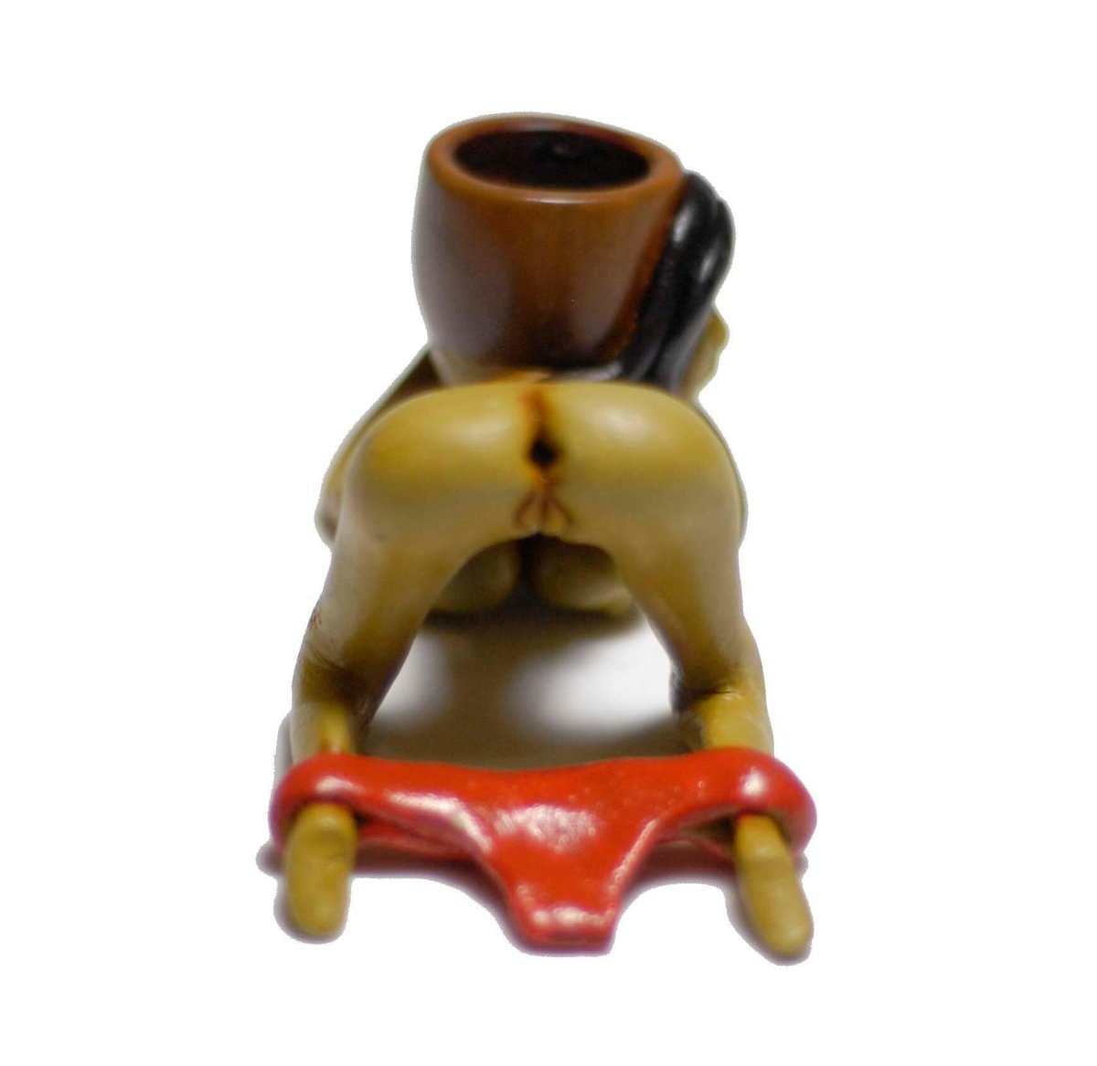 Sculpted nude woman ceramic pipe alternate view