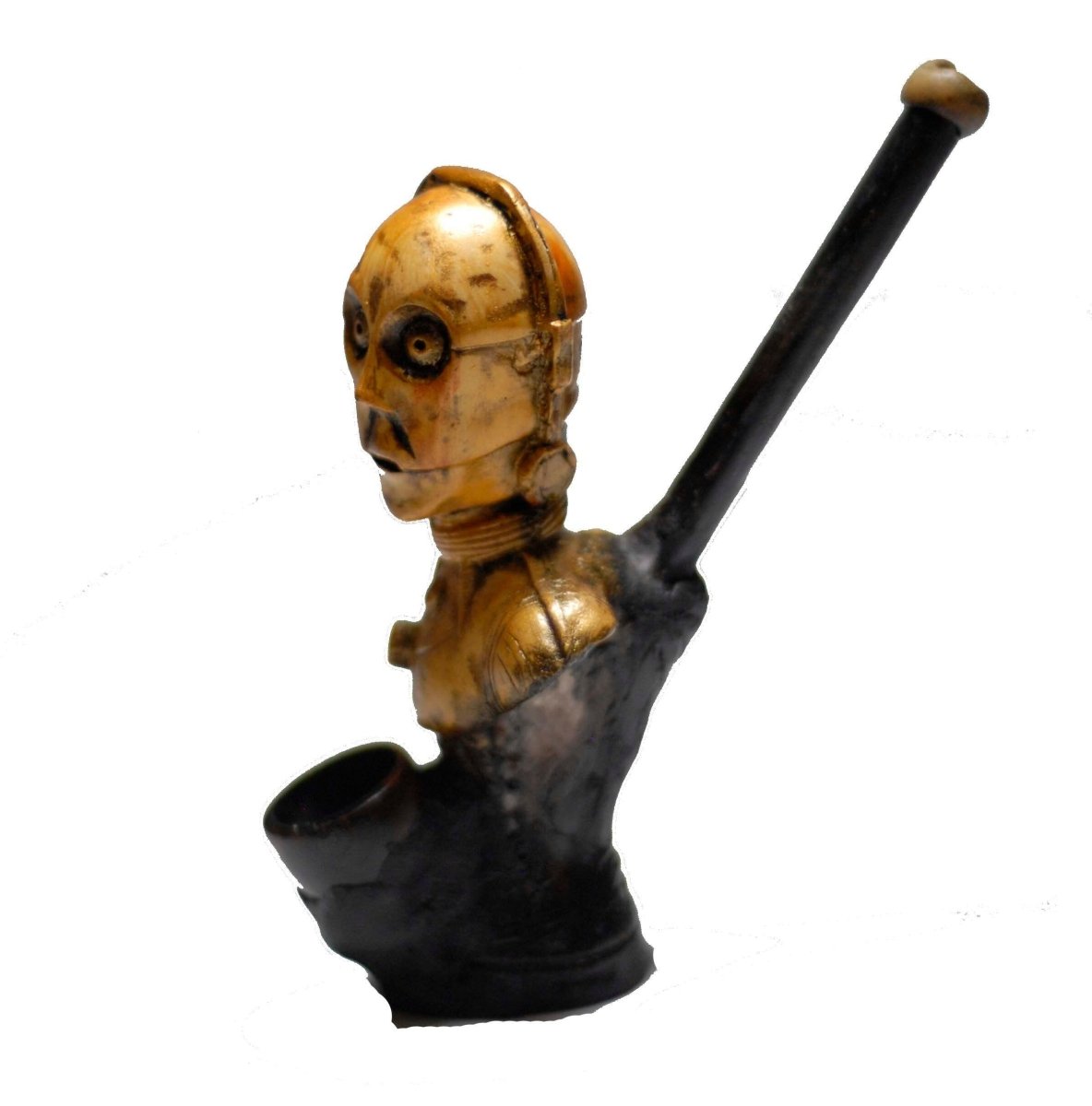 Star War C3Po Handmade Ceramic Tobacco Pipe - Simple Glass Pipe