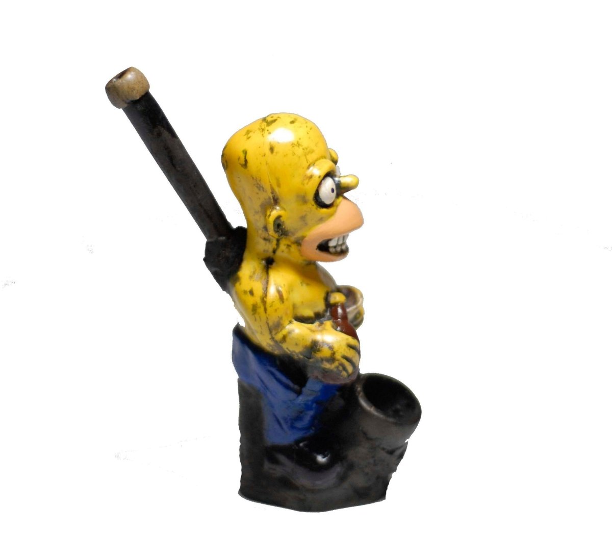 Homer Simpson ceramic character pipe alternate view