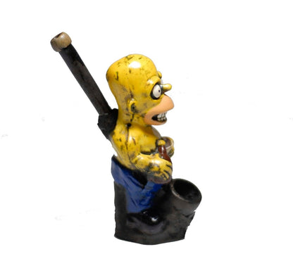 Homer Simpson ceramic character pipe alternate view