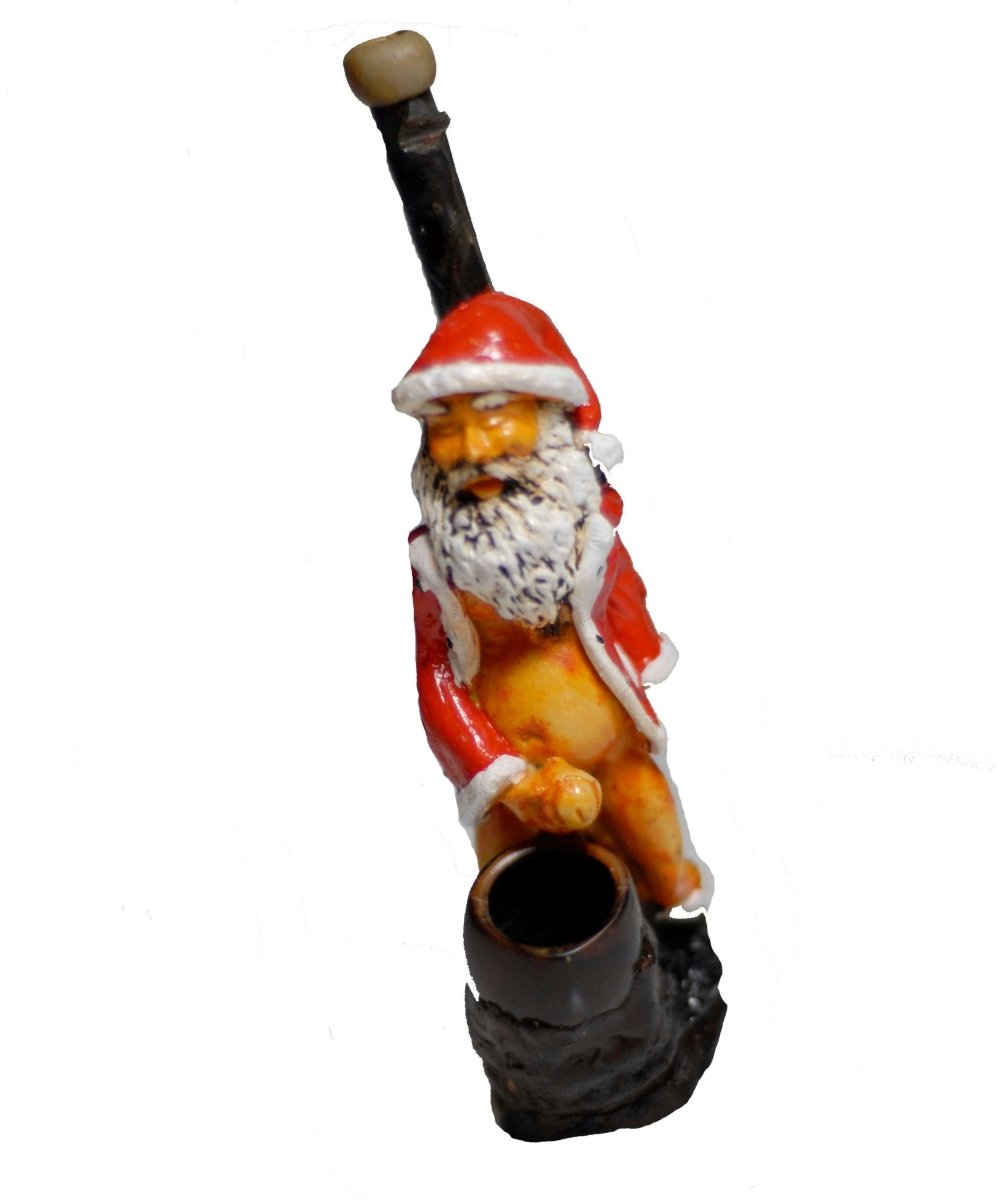 Masturbating Santa handmade ceramic tobacco pipe