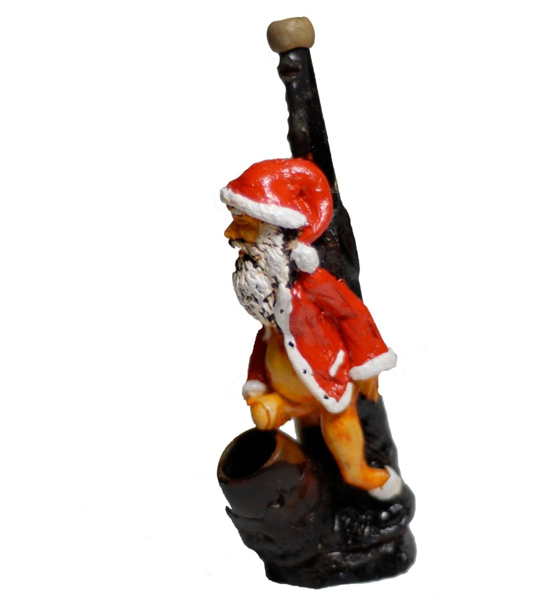 Adult-themed Santa ceramic pipe alternate view