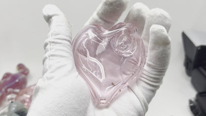 3" Pink Heart Glass Spoon Pipe