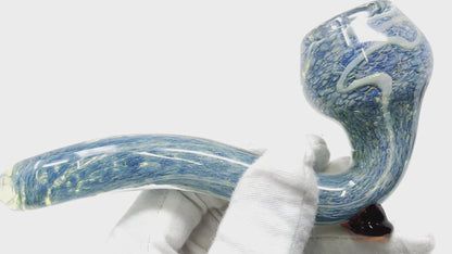 Blue Glass Sherlock Hand Pipe