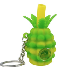 Pineapple Silicone Tobacco Pipe with keychain