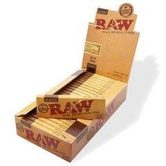 Raw Classic 1 1 - 4" Size Rolling Papers - 24 Packs - Display - Simple Glass Pipe