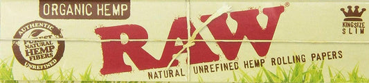 Raw King Size Slim Organic Hemp Rolling Papers 4 packs - Simple Glass Pipe