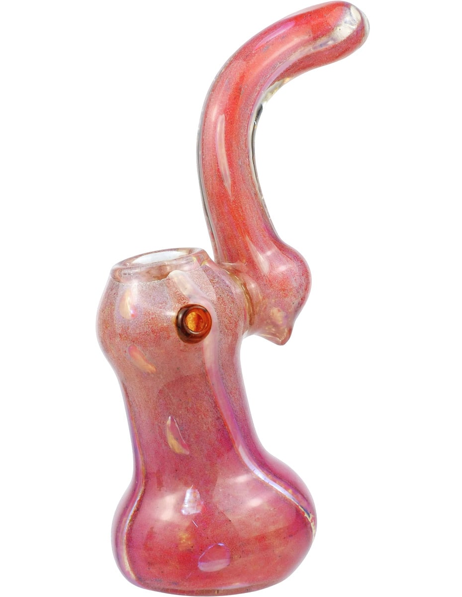 8" Import Red Bubbler Glass Pipe