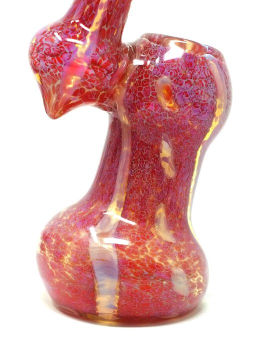 8" Import Red Bubbler Glass Pipe