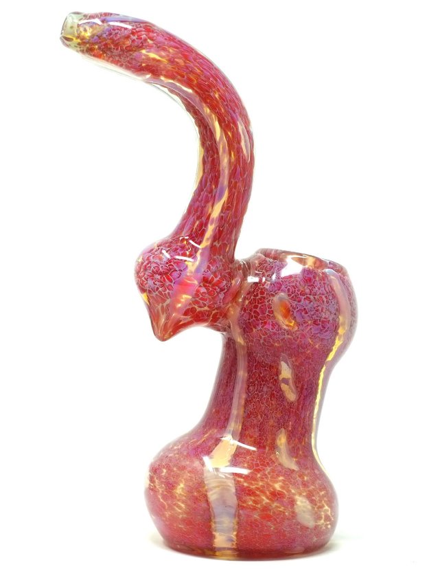 8" Import Red Bubbler Glass Pipe