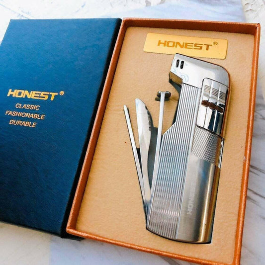 Honest Single Cigar Cigarette Refillable Soft flame Lighter With Gift Box - Simple Glass Pipe