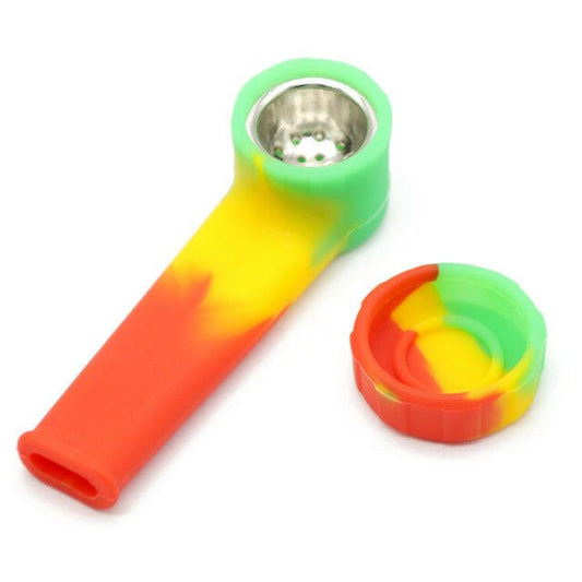 4" Silicone Spoon Pipe with lid - Simple Glass Pipe