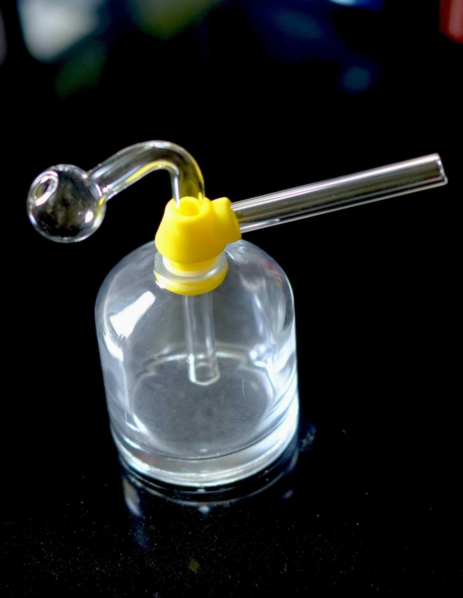 4" Heavy Dute Glass Oil Burner Bubbler Pipe - Simple Glass Pipe