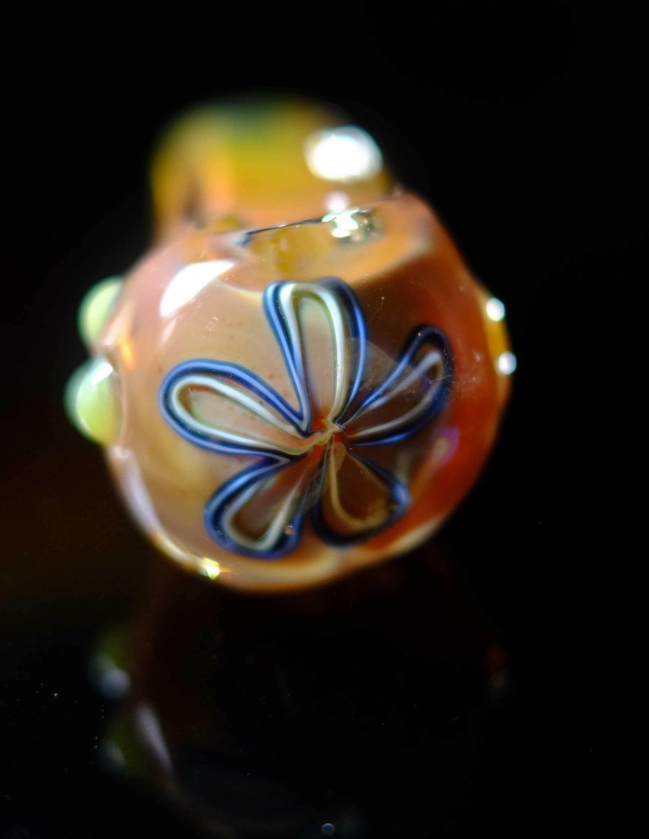 4" Glass Fancy Dots Square Spoon Pipe - Simple Glass Pipe