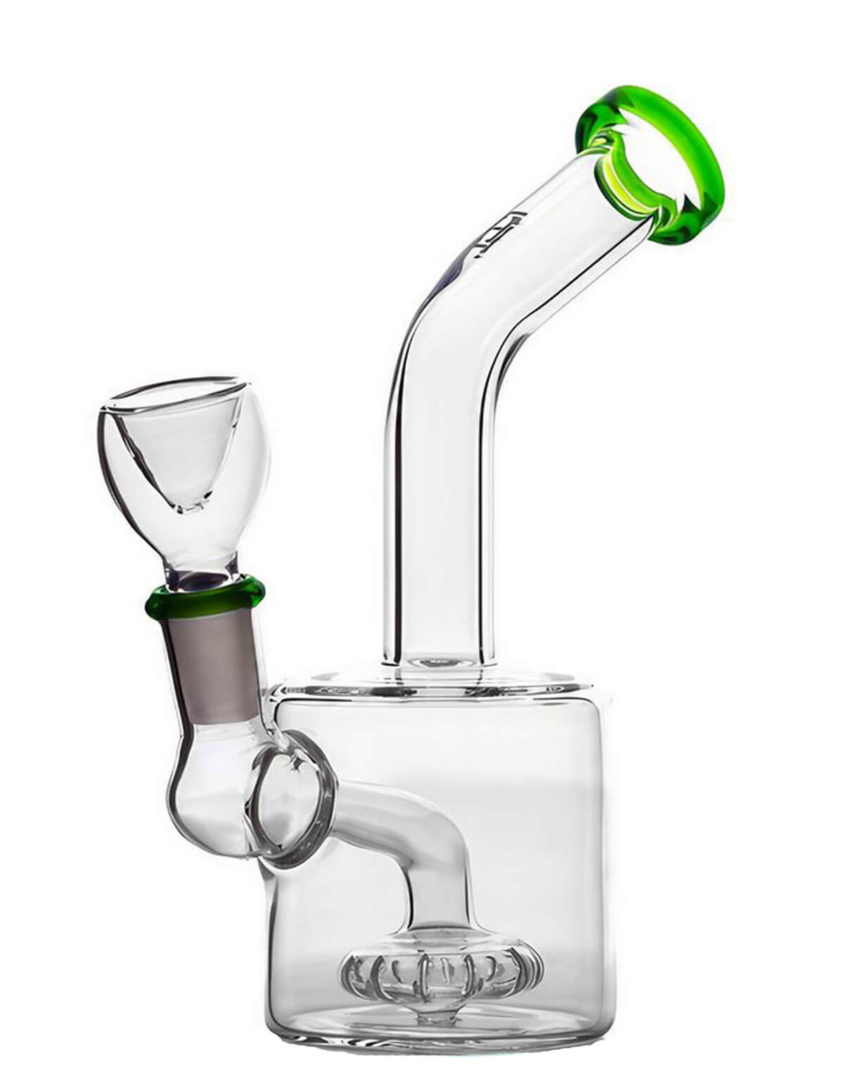 6" Puck Rig with Circle Compact Showerhead Perc Bong