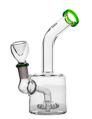 6" Puck Rig with Circle Perc & Bent Neck Edge – Compact Showerhead Perc Bong