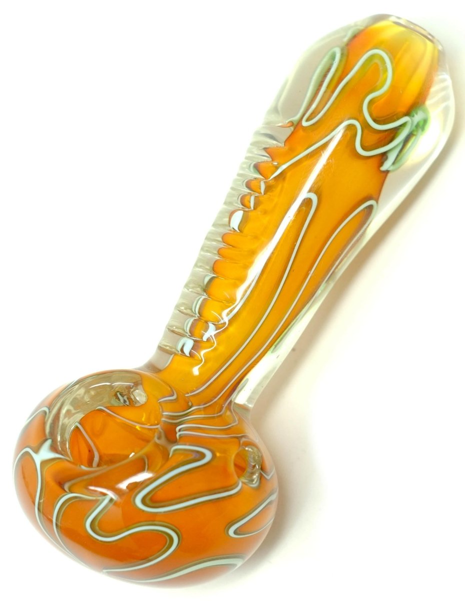 5" Red Pretty Heavy Glass hand pipe - Simple Glass Pipe