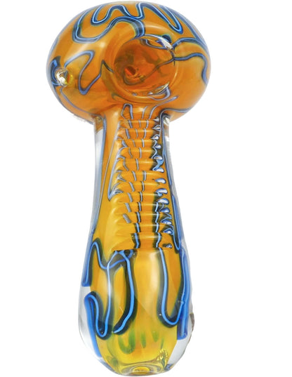 5-inch red swirl heavy glass hand pipe