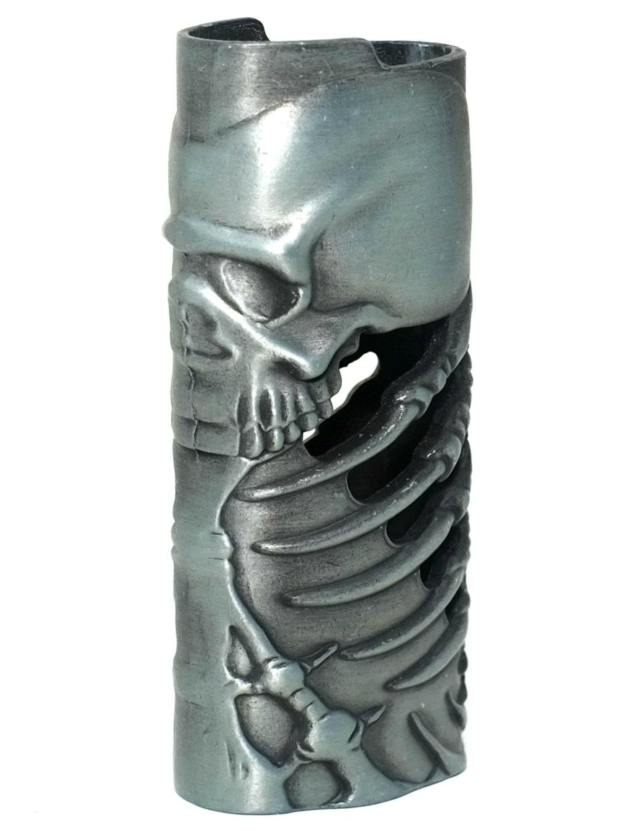 Rib cage metal lighter sleeve for full-size BIC lighter