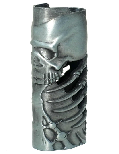 Rib cage metal lighter sleeve for full-size BIC lighter