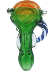 3.5" Vibrant Green Honeycomb Glass Pipe – Unique Artistry in Every Puff